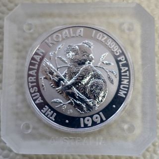 1 Oz Platinum Australian Koala Coin 1991 photo