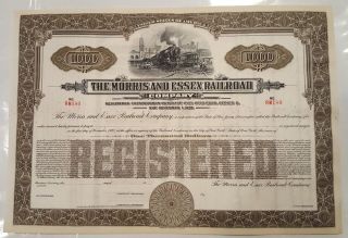$1,  000 Morris & Essex Railroad Company Bond Stock Certificate Lackawanna photo