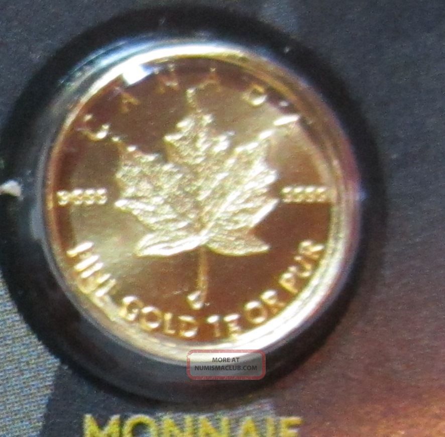 2015 Gold 1 Gram Maple Leaf Coin Maplegram25™ 9999 Pur Assay Card