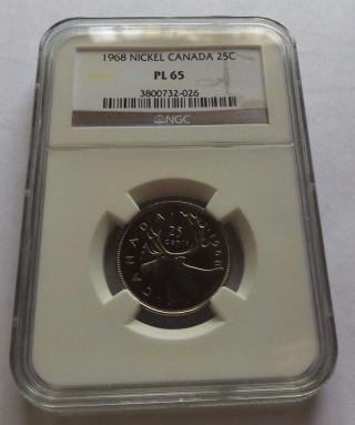 1968 Canada,  Nickle,  Pl65,  25 Cents Ngc photo