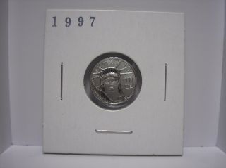 United States 1997 $10 American Eagle 1/10 Oz.  9995 Platinum Coin Ms State photo