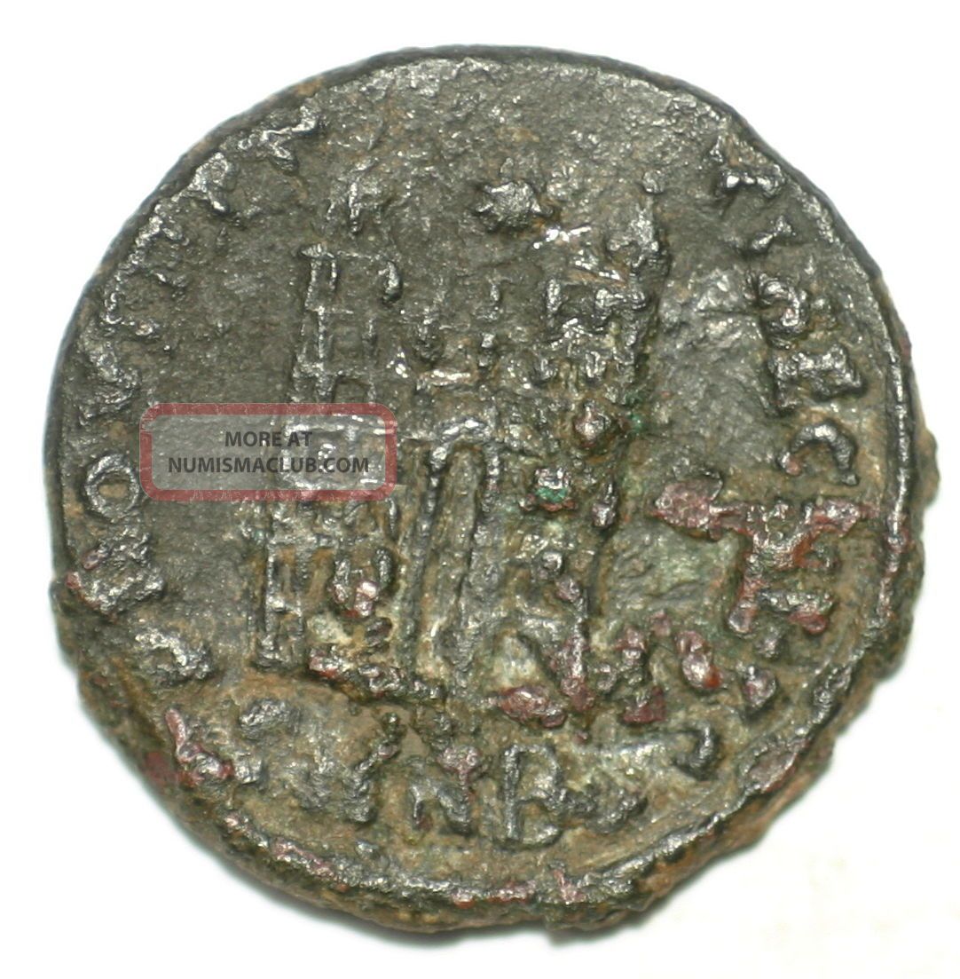 Roman Bronze Coin Follis Crispus Campgate Lagertor Nikomedia Ae18