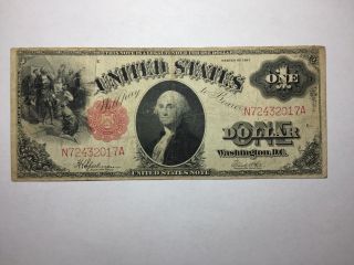 Series 1917 Large Size $1 Legal Tender Us Note Sawhorse Reverse Fine Fr 39 photo