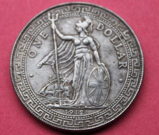 Great Britain Uk 1912trade Dollar In China $1 Silver Coin photo