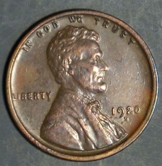 1920 - D Lincoln Wheat Cent Grade Au/bu As Pictured Inv 334 photo