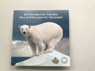 Canada 2014 $50 For $50 Fine Silver Coin - Polar Bear photo