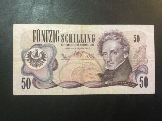 1970 Austria Paper Money - 50 Schilling Banknote photo