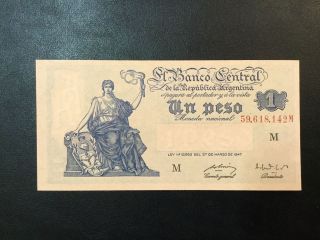 1948 Argentina Paper Money - One Peso Banknote photo