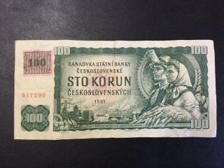 1961 Czechoslovakia Paper Money - 100 Korun Banknote photo