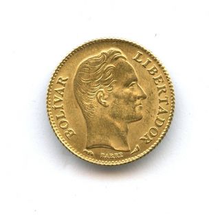 1911 Gold Venezuela 20 Bolivares Gr 6.  4516 Choice Bu Y 32 photo