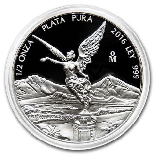 Proof Libertad - Mexico - 2016 1/2 Oz Proof Silver Coin In Capsule photo