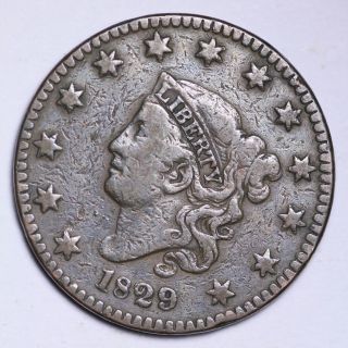1829 Coronet Head Large Cent Penny Choice Vf E120 Cc photo