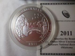 2011 Chickasaw Quarter,  America The 5 Oz Silver Uncirculated photo