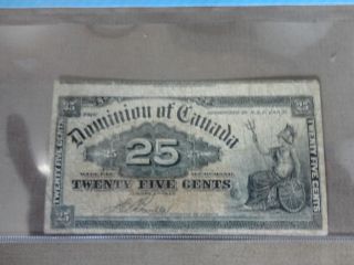 1900 Dominion Of Canada 25 Cent Shinpaster Banknote Cccs Graded F12 Error photo