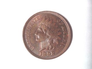 1898 Red Brown Uncirculated Bronze Indian Head Cent photo