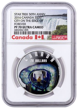 2016 Canada 1oz Proof Silver Star Trek City On Edge Of Forever Ngc Pf70 Sku43087 photo