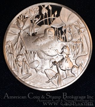 1976 Franklin Alice In Wonderland Bu 50mm Bronze Sculptor Studio Medal photo