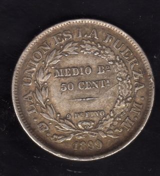 Bolivia 50 Centavos 1899 Mm,  Silver photo