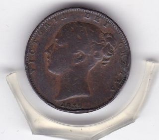 Early Queen Victoria 1839 Farthing (1/4d) British Coin photo