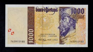 Portugal 1000 Escudos 31 - 10 - 1996 (7a) Pick 188b Unc Banknote. photo