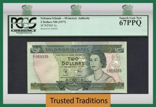 Tt Pk 5a 1977 Solomon Islands 2 Dollars 