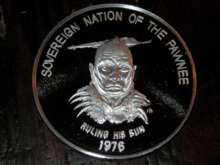 Native American 1976 Nation Of The Pawnee.  82 Oz.  999 Silver Coin Franklin photo