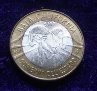 Mexico 2005 Bimetallic Silver Coin 100 Pesos 2nd Type Baja California photo