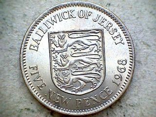 Jersey 1968 5 Pence,  Unc photo