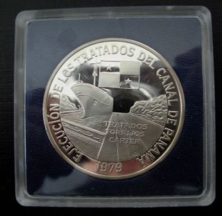 Panama 1979 Silver 10 Balboas Proof Panama Canal Treaty Implementation photo