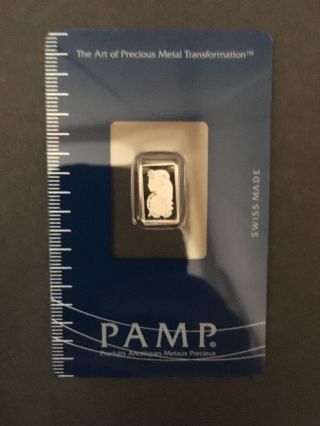 1 Gram Pamp Suisse Platinum Bar.  9995 Fine photo