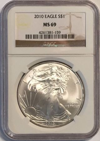 2010 American Silver Eagle Ngc Ms69 photo