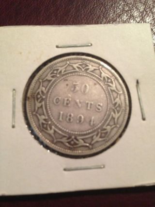 1894 Newfouland 50 Cents Low Mintage Key Date photo
