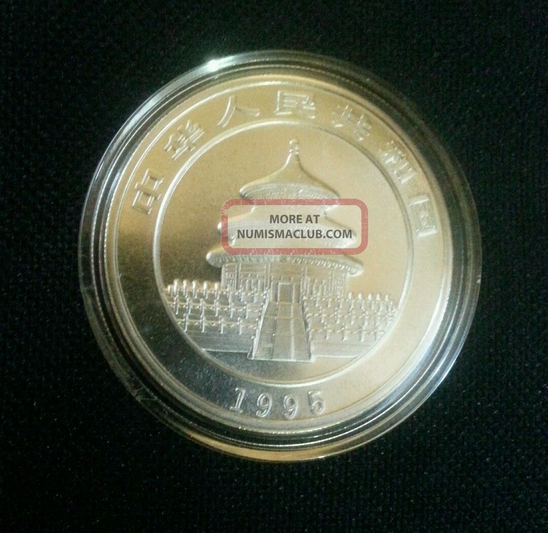 thumbnail image 2 of 1995 China Silver Panda Coin – 10 Yuan, 1 Oz, .999 Silver – Small Twig Design – With Box 2 of 3