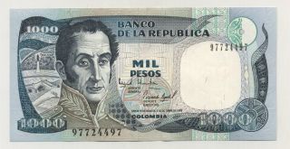 Colombia 1000 Pesos 2 - 10 - 1995 Pick 438 Unc Uncirculated Banknote photo