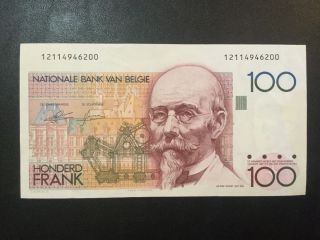 1978 Belgium Paper Money - 100 Francs Banknote photo