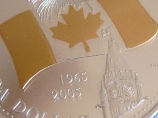 Gold Plated Gem 2005 Canadian Flag Anniv.  Silver $1.  00 C.  C.  C.  S.  Pf - 68 U.  H.  C. photo