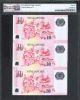 Singapore Portrait Series $10 Identical Numbers 3 In 1 Uncut Sheet Pmg 66 Epq Asia photo 1