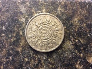 Great Britain Two Shilling Coin 1956 photo