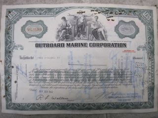 Old Outboard Marine Corporation Stock Certificate photo