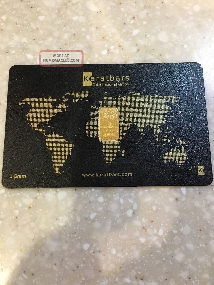 1 Gram Gold Bar 999. 9 24 K Gold Bullion In Card Karatbars