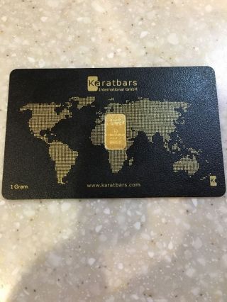 1 Gram Gold Bar 999.  9 24 K Gold Bullion In Card Karatbars photo
