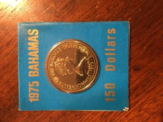 Bahamas 1975 $150 Gold Coin - Bu State Ms In Case photo