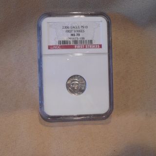 2006 $10 American Platinum Eagle 1/10 Oz 9995 Ngc Ms 70 First Strikes Red Label photo