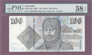 1984 Nd Australia One Hundred $100 Dollars Pmg 58 Epq Ca Unc Pick : 48a R608 photo