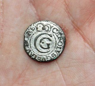 Sweden - Carol X Gustaw - Shilling / Solid 1654 Mint: Riga - Unc - Rare photo