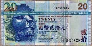Hong Kong Banknote 20 Dollars,  2006 Year,  Circulated Kz362614 photo