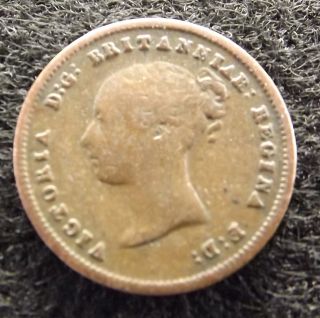 1843 Great Britain 1/2 Farthing - Vg/vg,  Copper Victorian Coin,  Km 738 (381) photo
