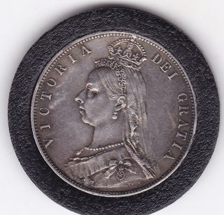 1889 Queen Victoria Half Crown (2/6d) - Sterling Silver Coin photo