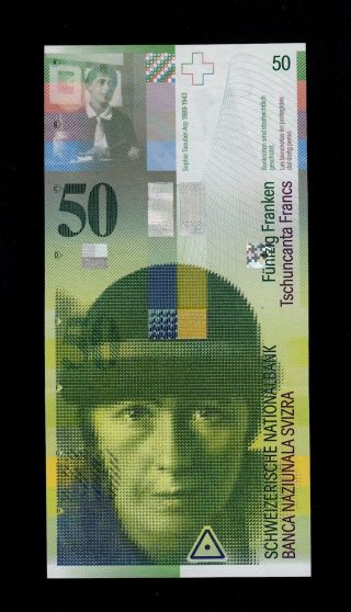 Switzerland 50 Franken 2002 L Sign.  71 Pick 71a Unc Banknote. photo