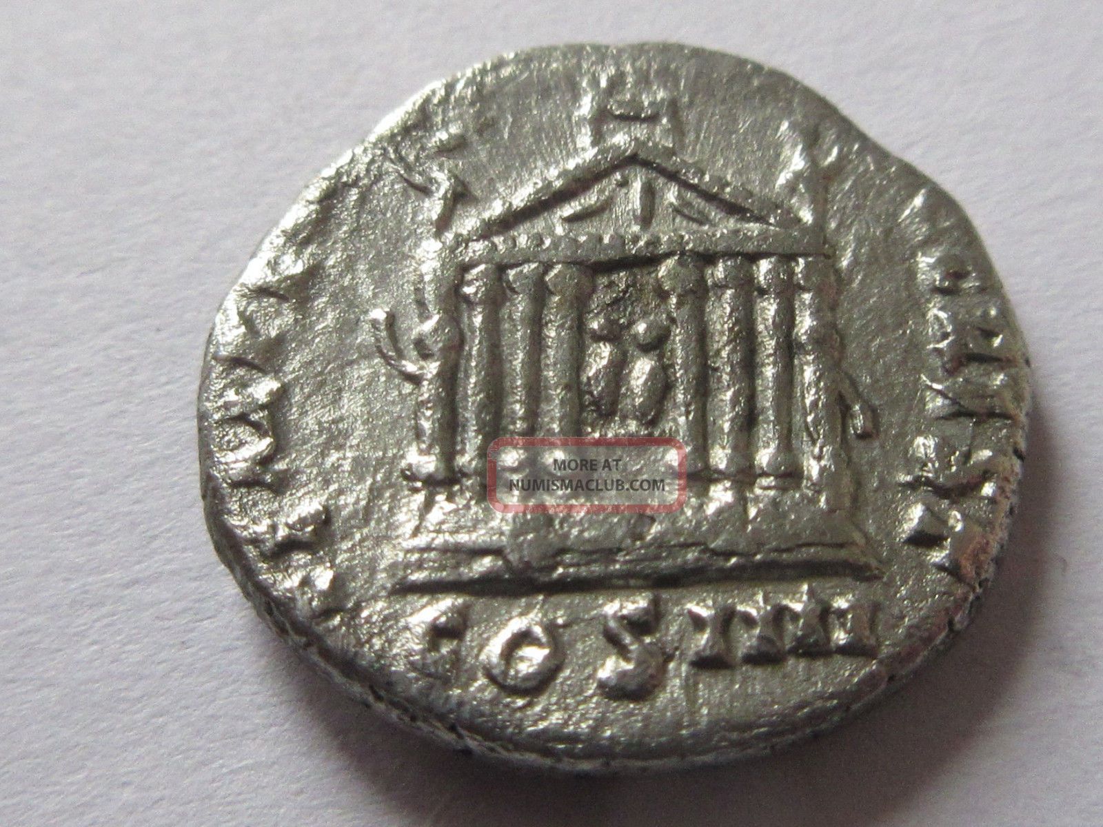 Denar Of Antoninus Pius Rv. Temple With 8 Column